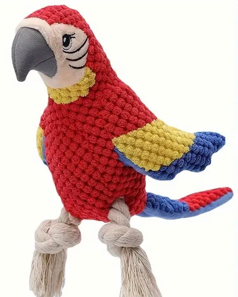 Parrot Rope Squeak Dog Toy