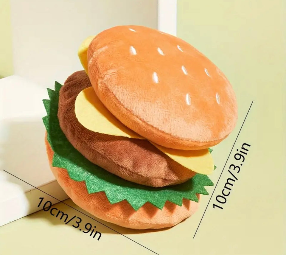 Burger Squeak Dog Toy