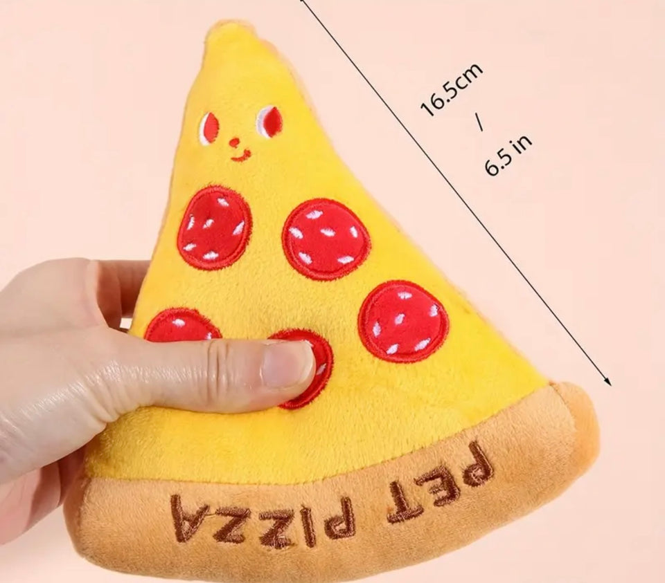 Pizza Slice Squeak Dog Toy