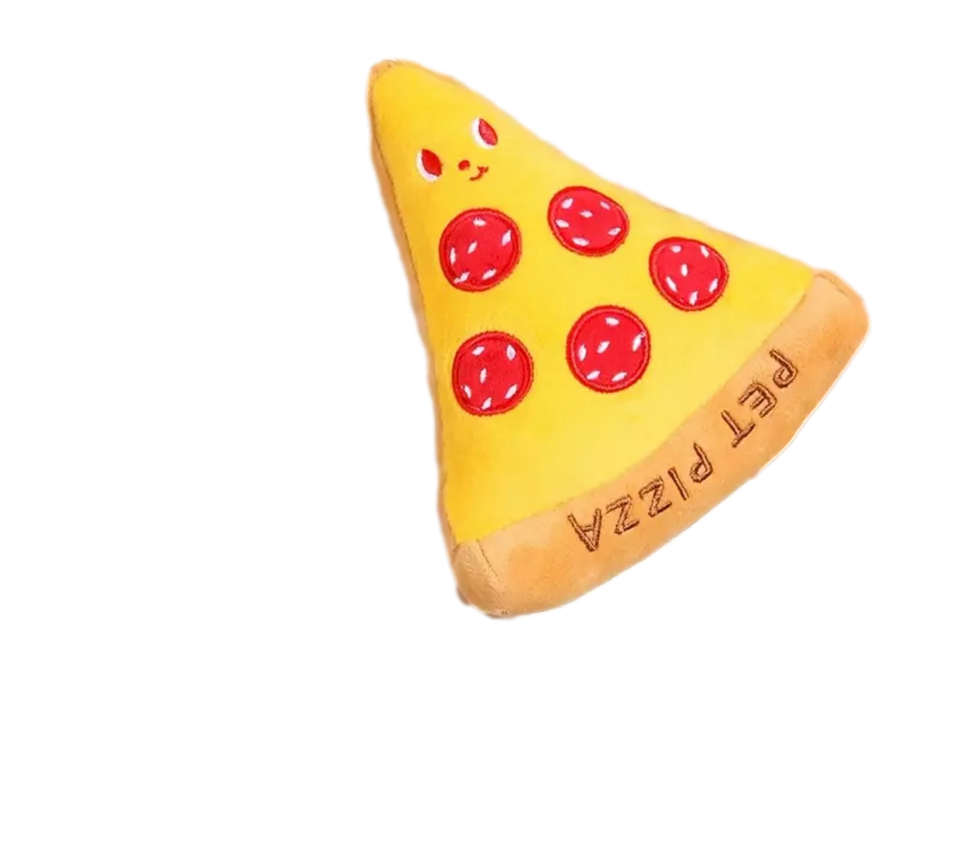 Pizza Slice Squeak Dog Toy