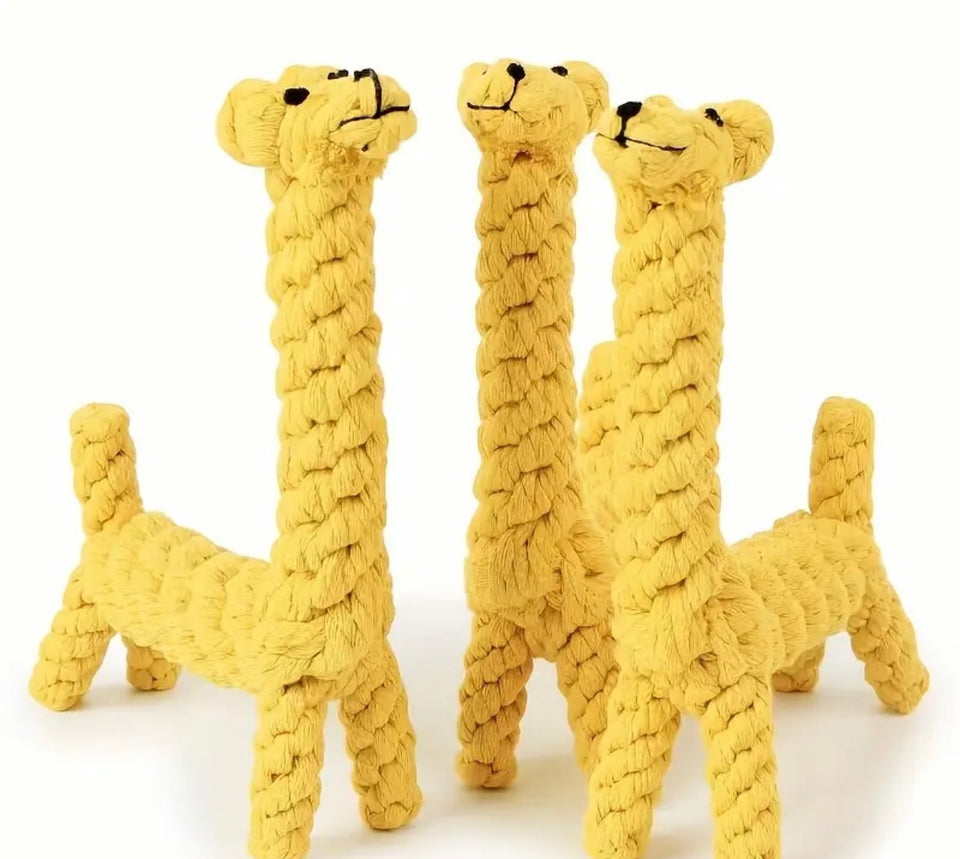 Yellow Rope Giraffe Dog Toy