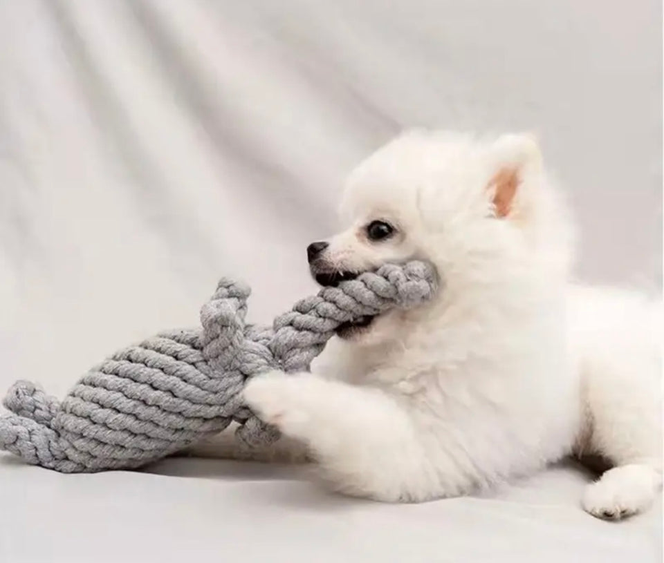 Grey Rope Elephant Toy