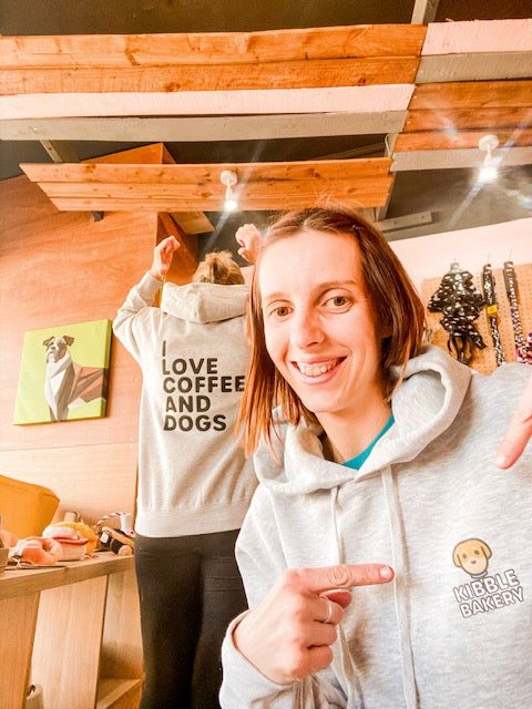 I LOVE COFFEE AND DOGS KIBBLE HOODY