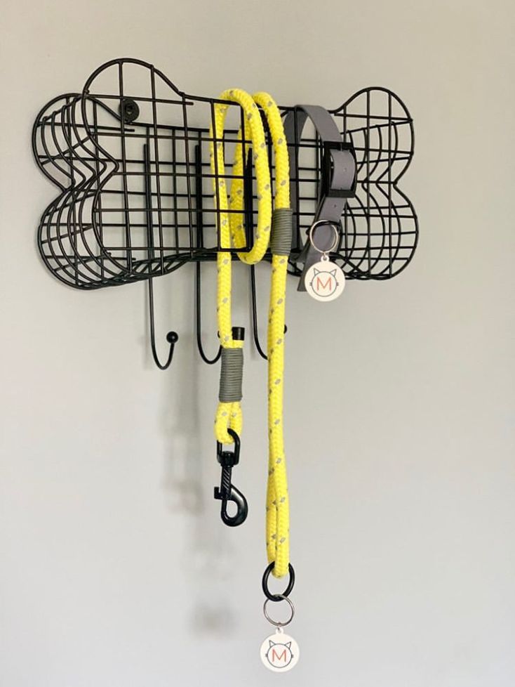 Moki and Blu Handmade Yellow and Grey Hi-Vis Dog Rope Lead